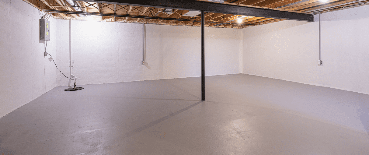 unfinished basement with sump pump